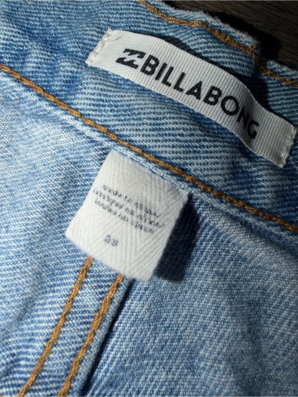 Billabong Light Blue Distressed Denim Cutoff Shorts
